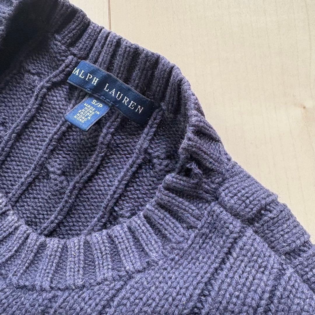 RALPH LAUREN ラルフローレン ネイビー ケーブルニットセーター - メルカリ