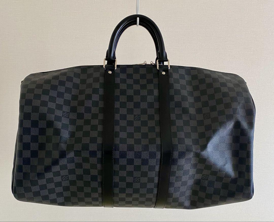 【美品】LOUIS VUITTONキーポルバンドリエール55ダミエ　ブラック