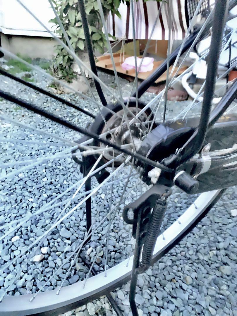 黒色 シティサイクル 26インチ 前バスケット付き