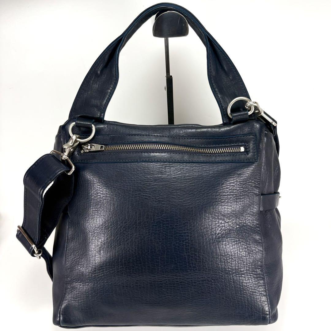 美品⭐️ヨウジヤマモトプールオム 2way ショルダーバッグ レザー ネイビー