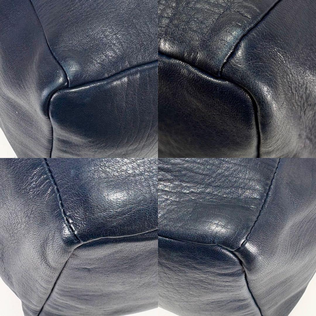 美品⭐️ヨウジヤマモトプールオム 2way ショルダーバッグ レザー ネイビー