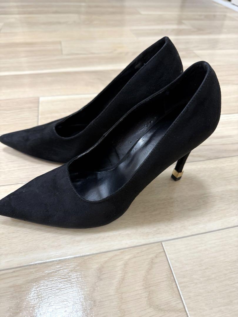 CHARLES & KEITH パンプス 黒 スエード サイズ36/23cm - メルカリ