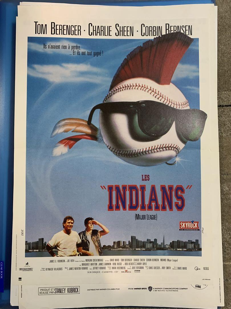 【1枚のみ】インディアンス/メジャーリーグ　フランス版ポスター　チャーリーシーン