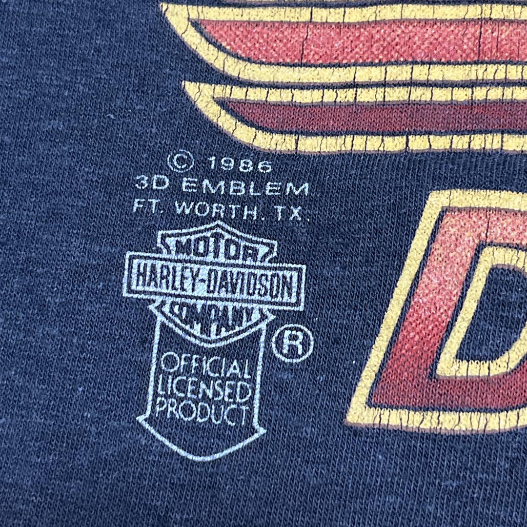 激レア XL 80s ハーレーダビッドソン 3D EMBLEM Tシャツ 黒