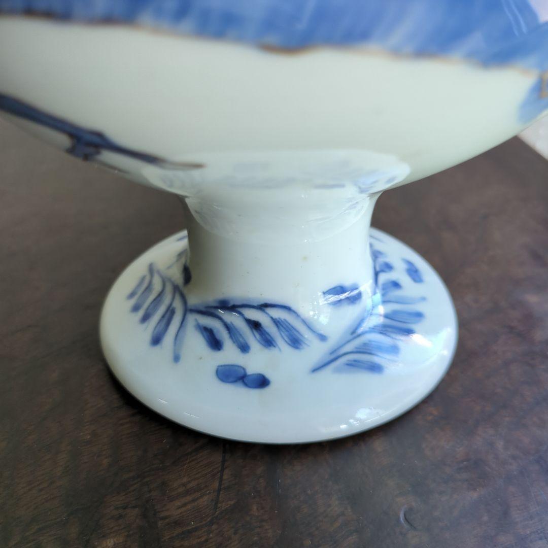 骨董 盃洗 伊万里 染め付け 器 たかつき 山水 龍の図 アンティーク 陶器 骨董 盃洗 伊万里 染め付け 器 たかつき 山水 龍の図