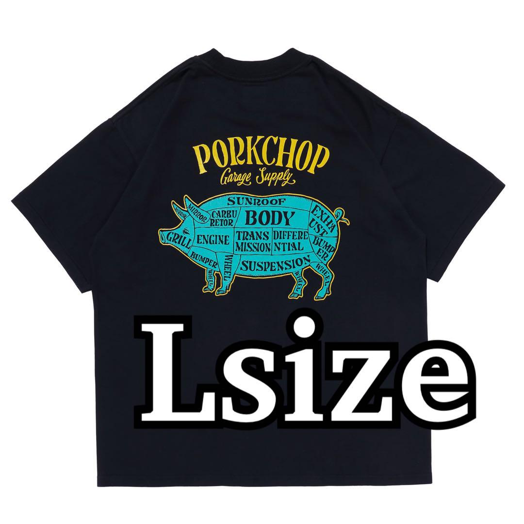 ポークチョップ Tシャツ/BLACK ターコイズ Lラッツ マシス
