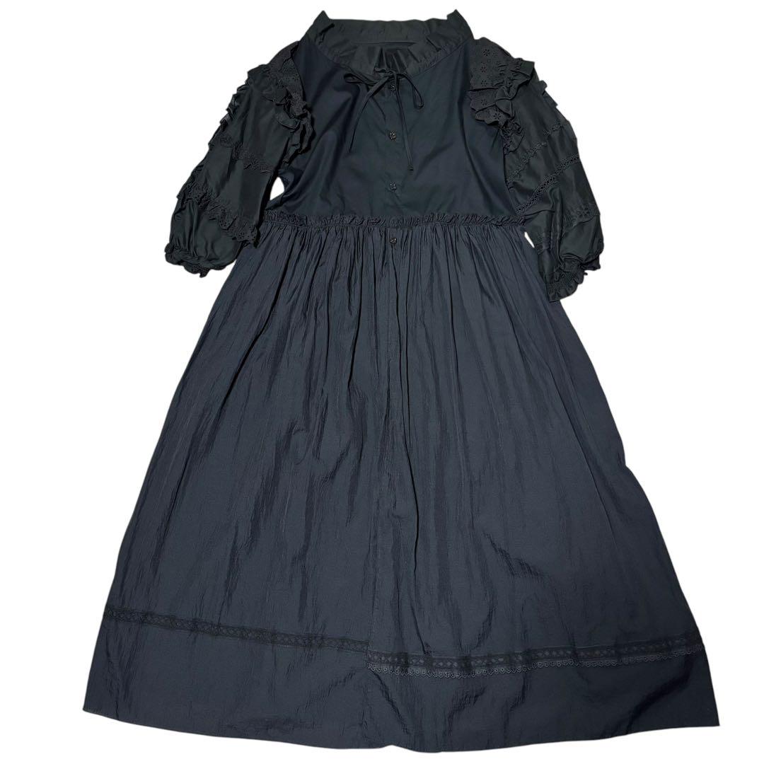 美品⭐︎トリト　BEAMS BOY ワッフル5分丈ドレス　黒