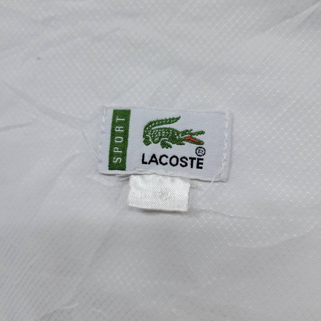 ラコステ ナイロンジャケット 刺繍ロゴホワイト×レッド XL 古着 90s 