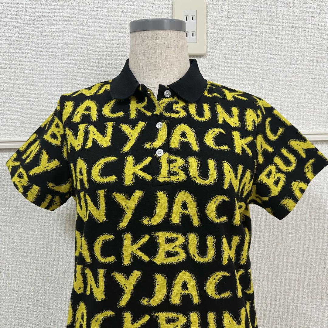 ジャックバニー レディースゴルフウェア ポロシャツ 黒✖️黄色