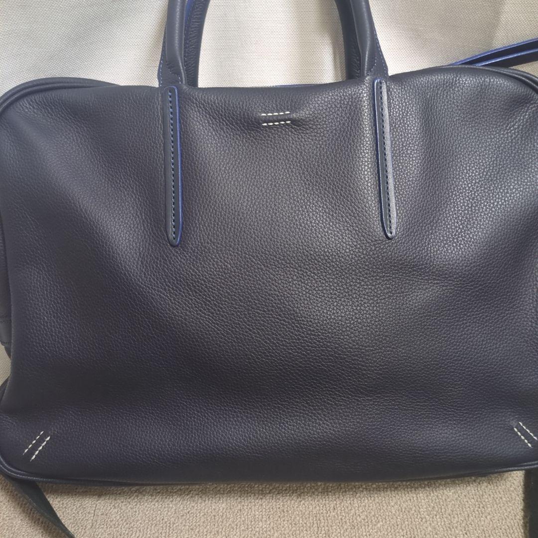 超美品☆藤巻百貨店HMAEN ビジネスバッグ 2way ネイビー A4収納