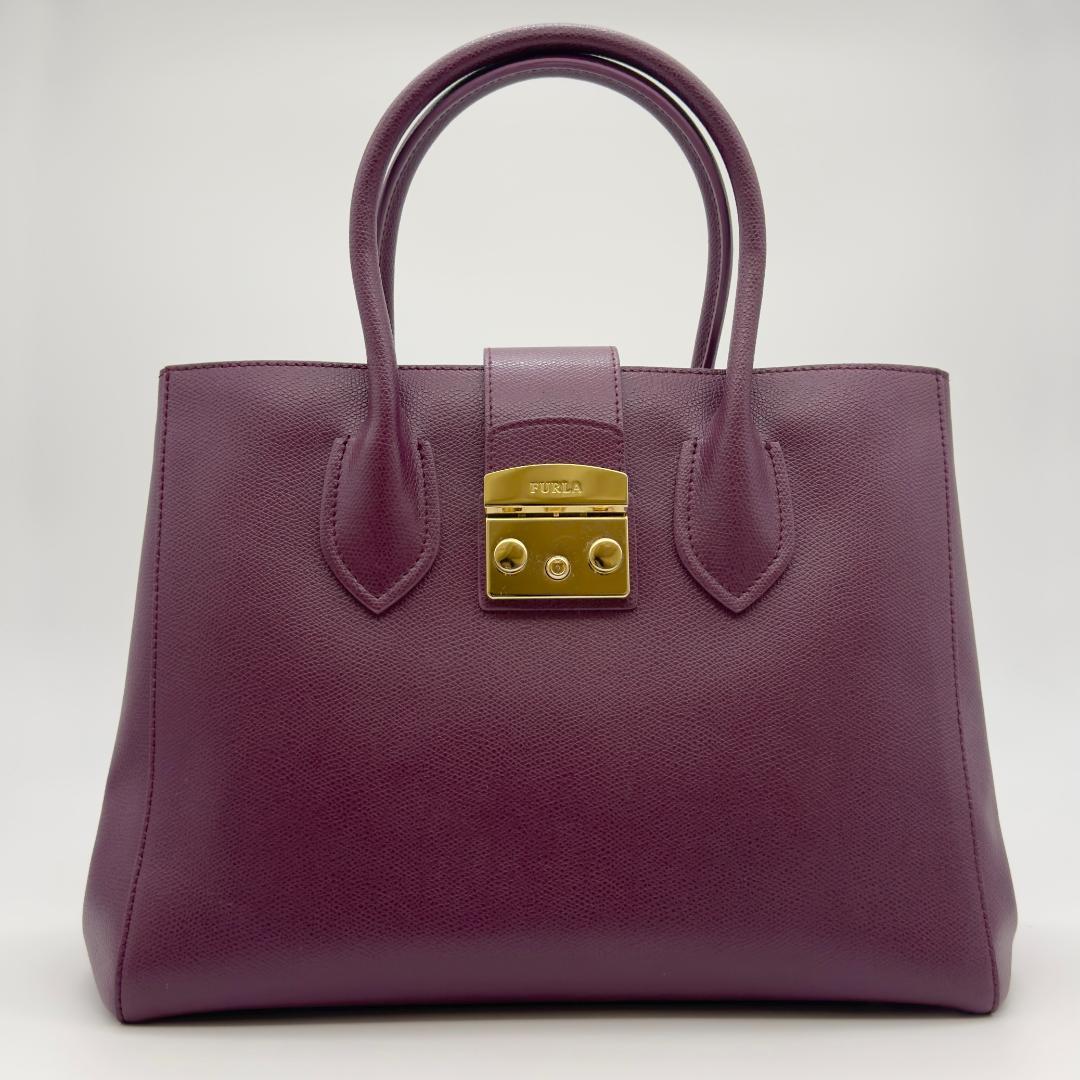 FURLA フルラ トートバッグ メトロポリス ハンドバッグ パープル系 A4