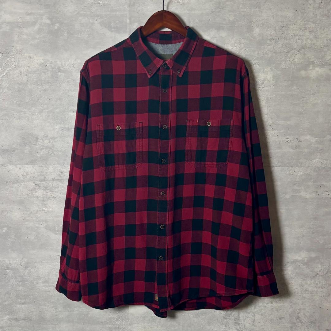 NORTHWEST チェック柄フランネルシャツ 赤黒バッファロー XLT