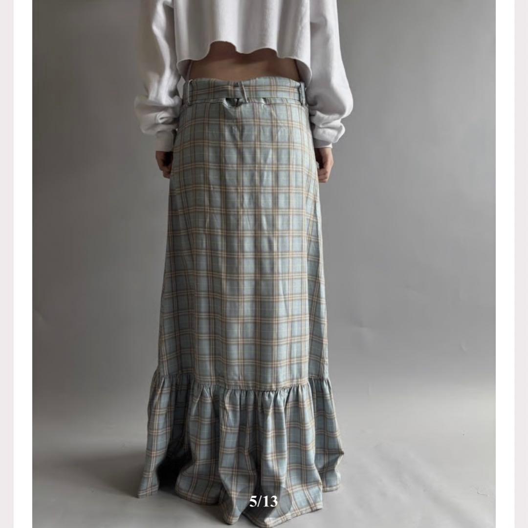 【USED】 PRETTY DAMAGE checked long Skirt 【USED】 PRETTY DAMAGE checked long Skirt