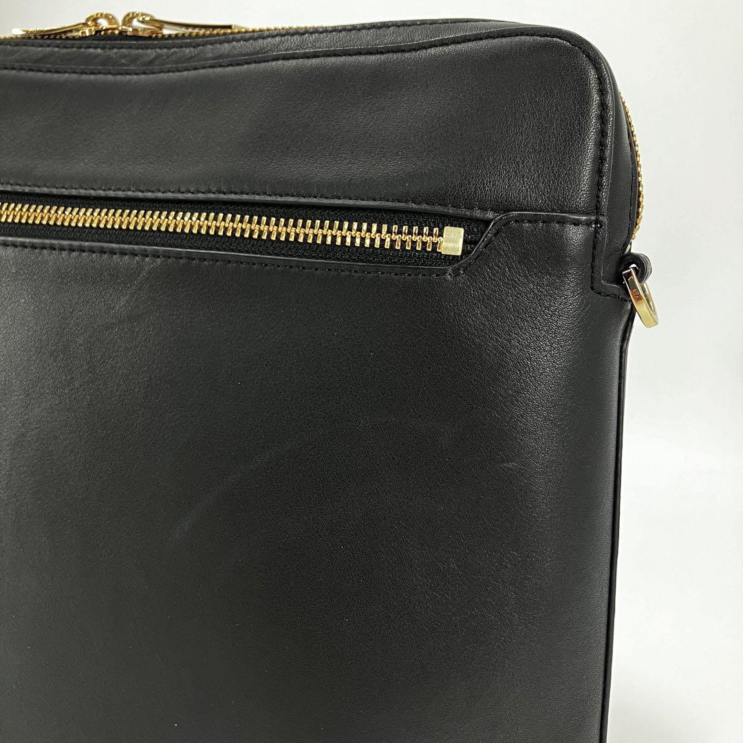 ポールスミス　ショルダーバック　マルチストライプ　A4可　レザー　ゴールド金具