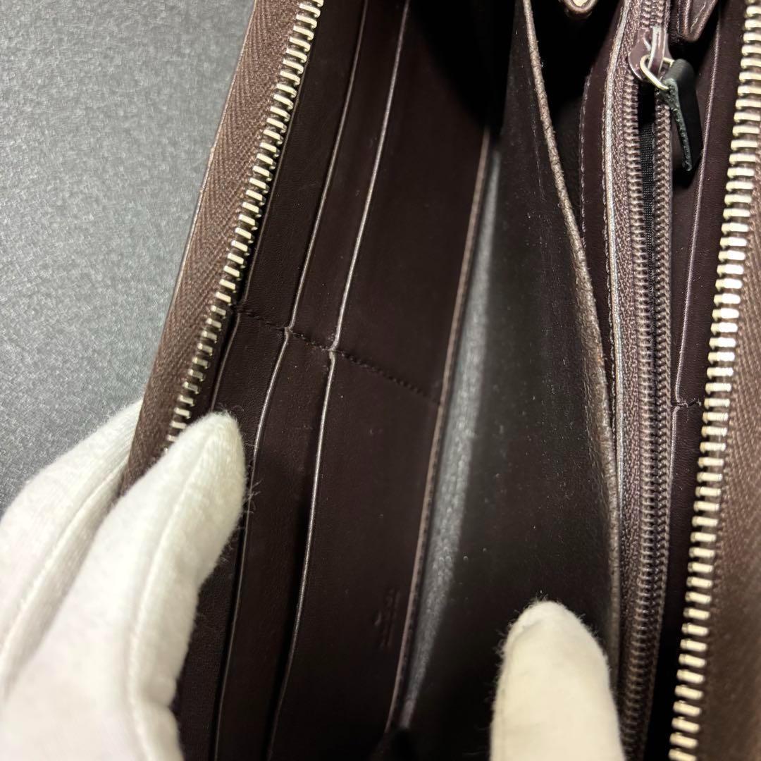 i63 GUCCI グッチ　長財布　ブラウン　シマレザー　インターロッキング