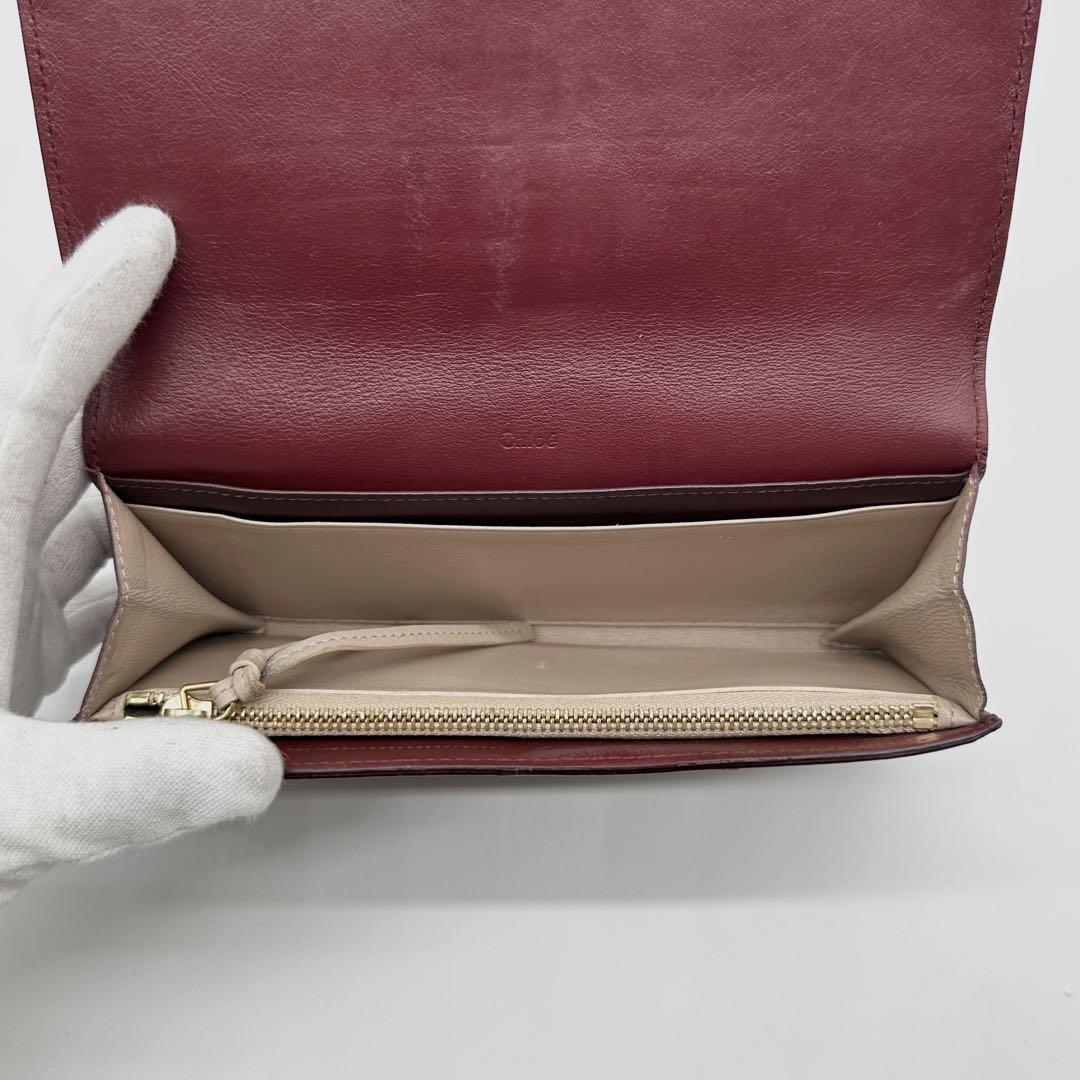 極美品】Chloe レザー 長財布 ゴールド金具 型押し チャーム