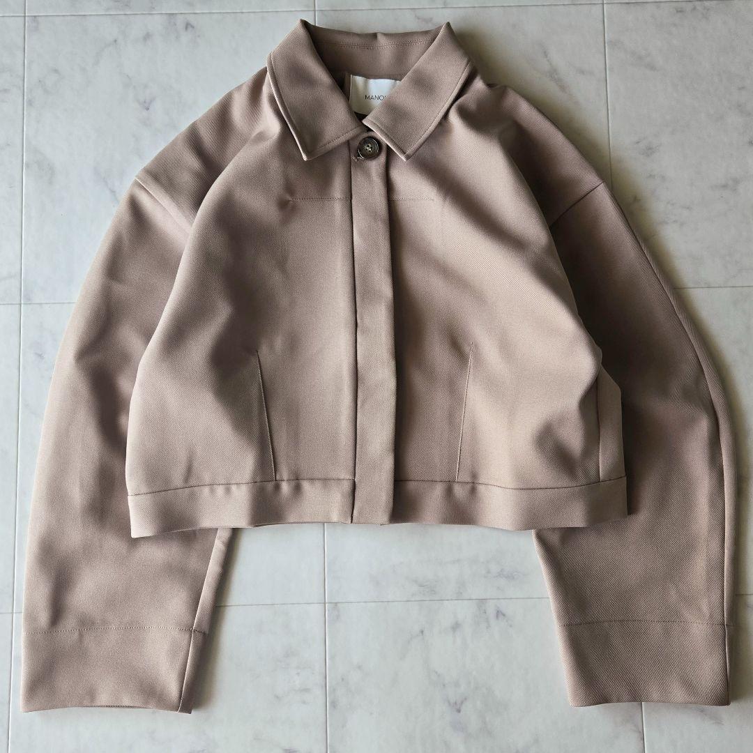 美品✨マノフ　MANOF　ソフトツイルショートジャケット　ベージュ　CLANE