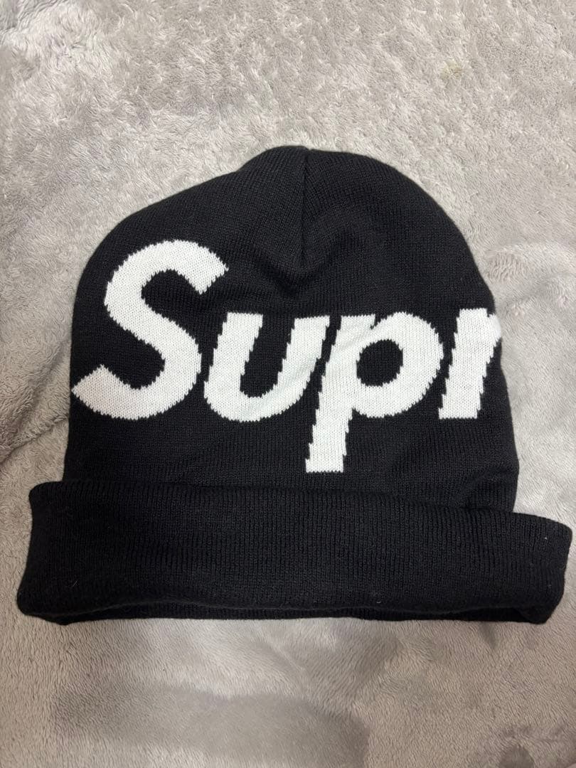 Supreme Big Logo Beanie ブラック 黒 ビーニーSUPREME