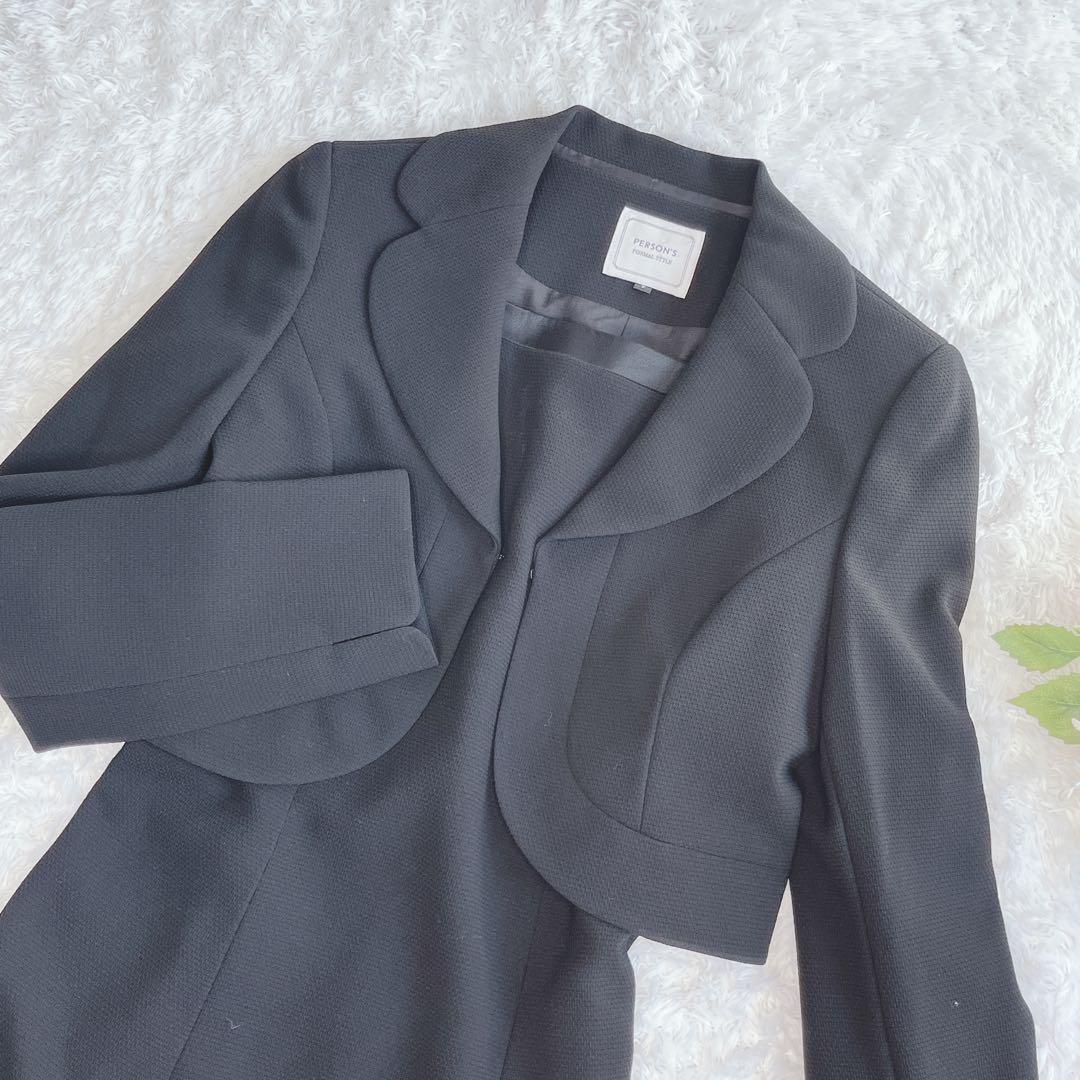極美品✨パーソンズ ブラックフォーマル ワンピース セットアップ ストレッチ