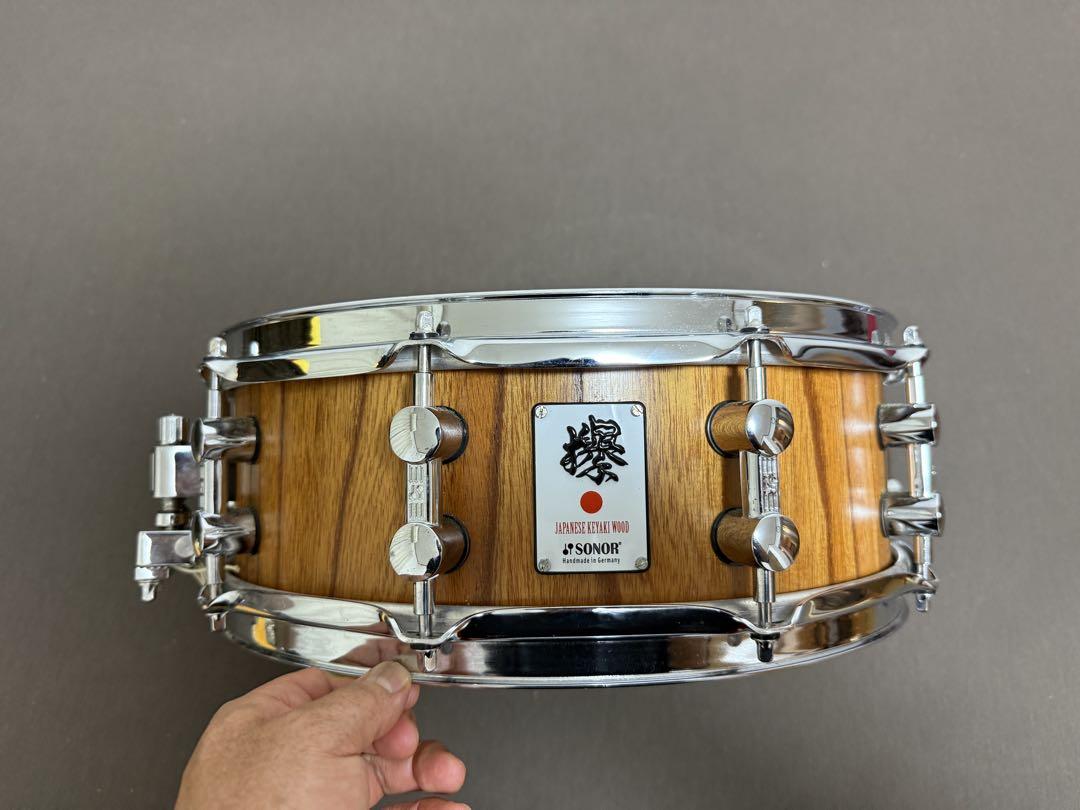 激レア初期ロット専用ケース付き‼︎SONOR 欅スネア 14