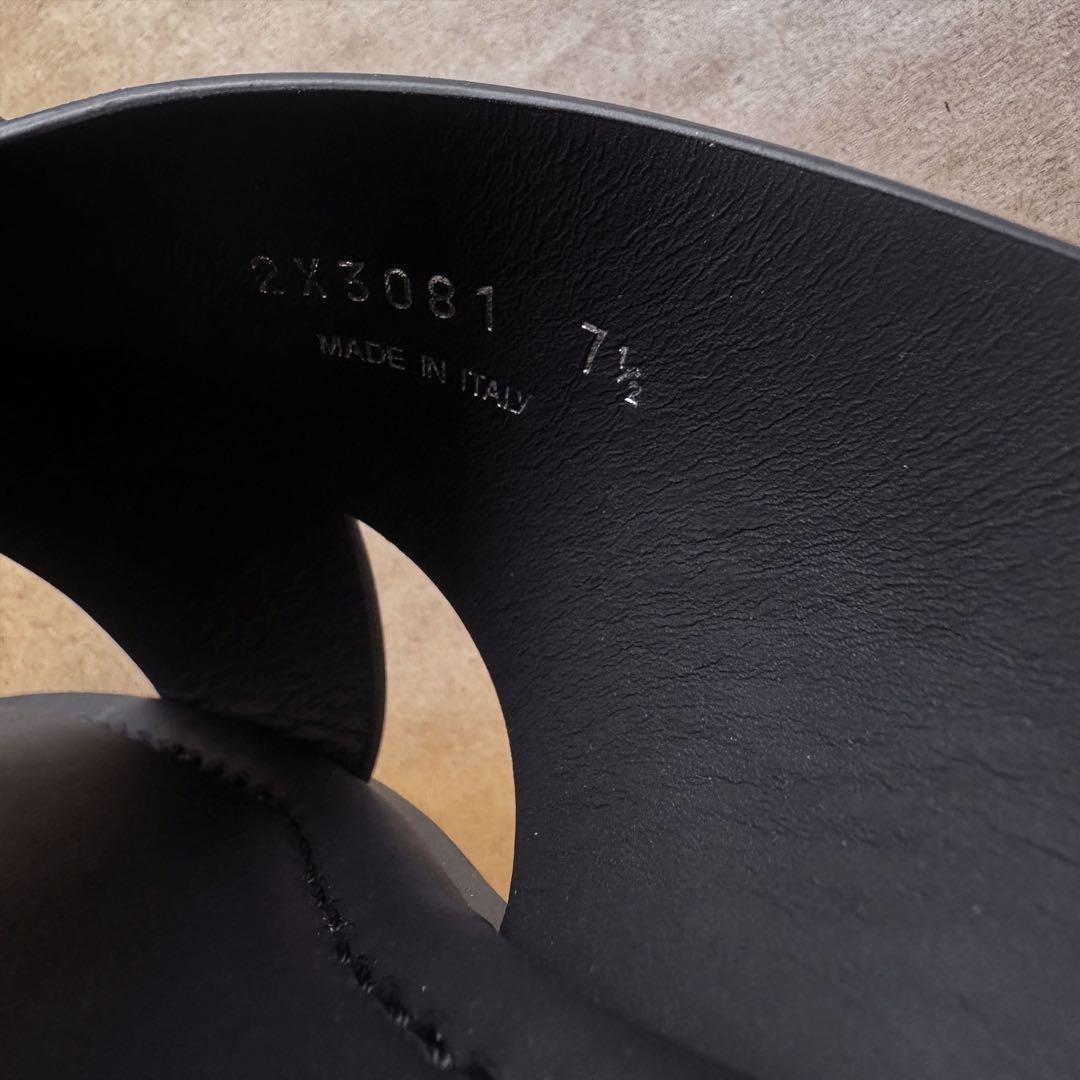 新品 PRADA プラダ ブラッシュドレザー サンダル 黒ブラック 26.5cm