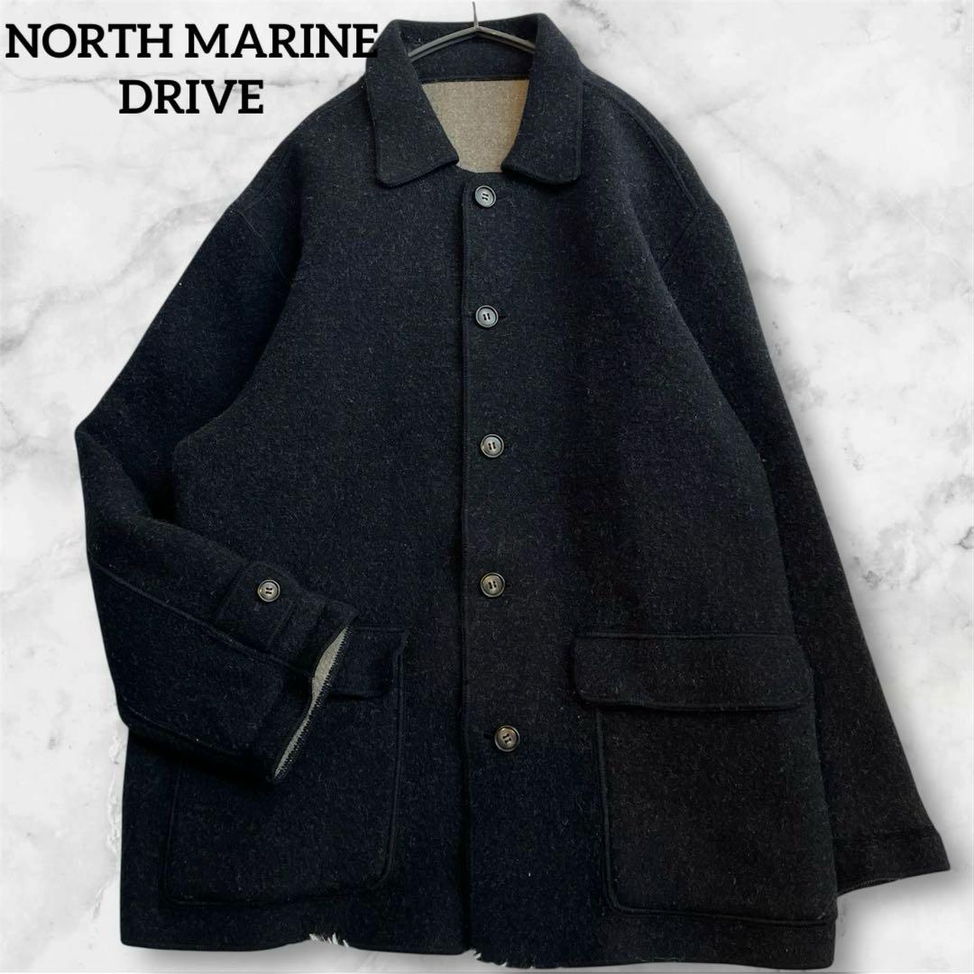 ノースマリンドライブ ウールコート シンプル ゆったり フォーマル L