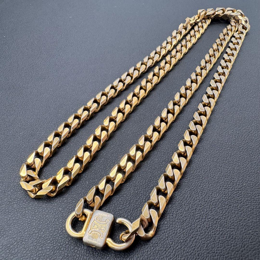 vintage CELINEトリオンフロゴ クラスプ チェーンネックレス