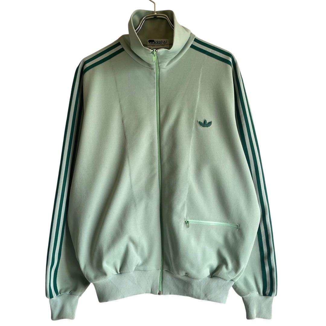 80s adidas ジャージ トラックジャケット ミント L 希少カラー