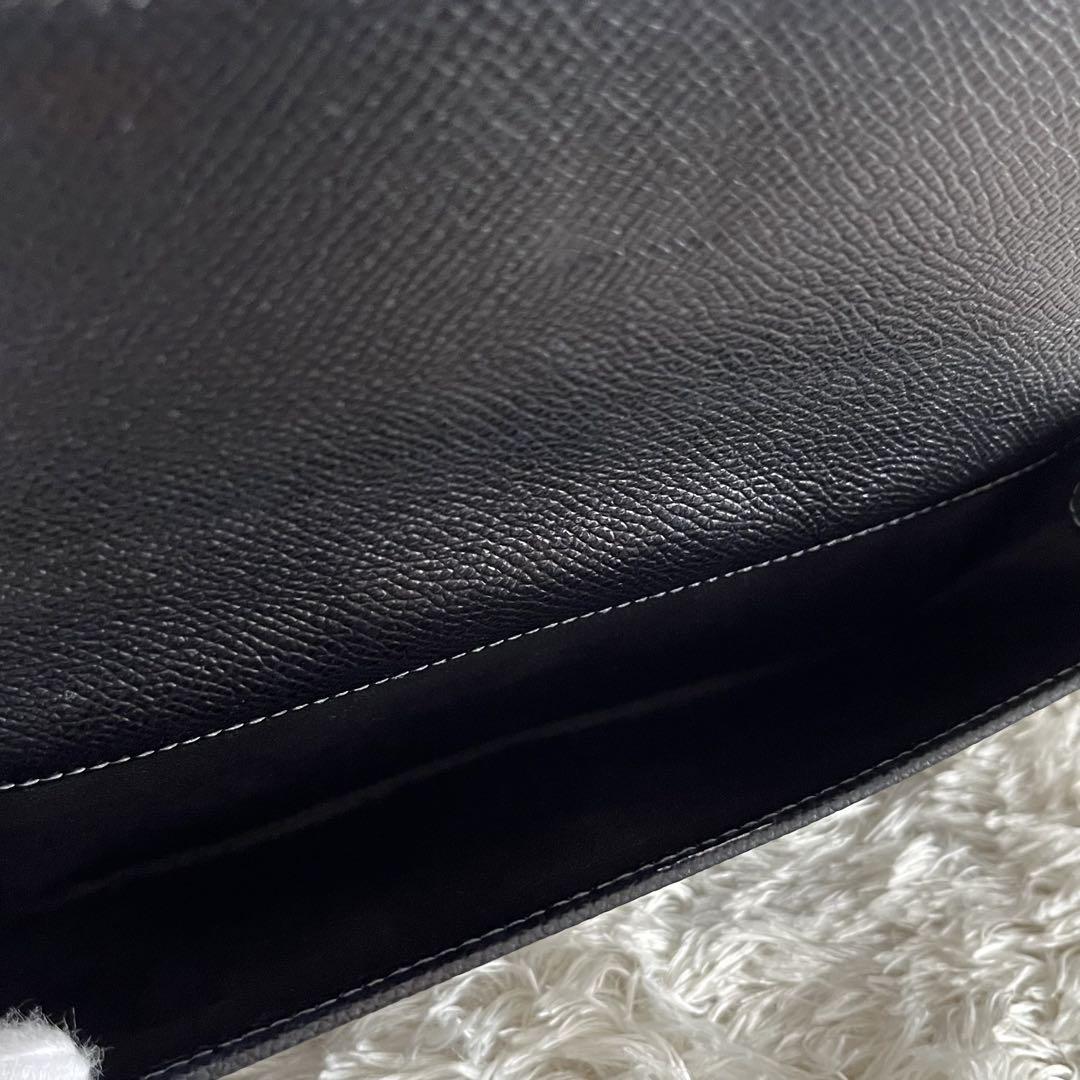 ブルガリ 長財布 サークルロゴ シルバー金具 折り財布 レザー 黒 エンジ