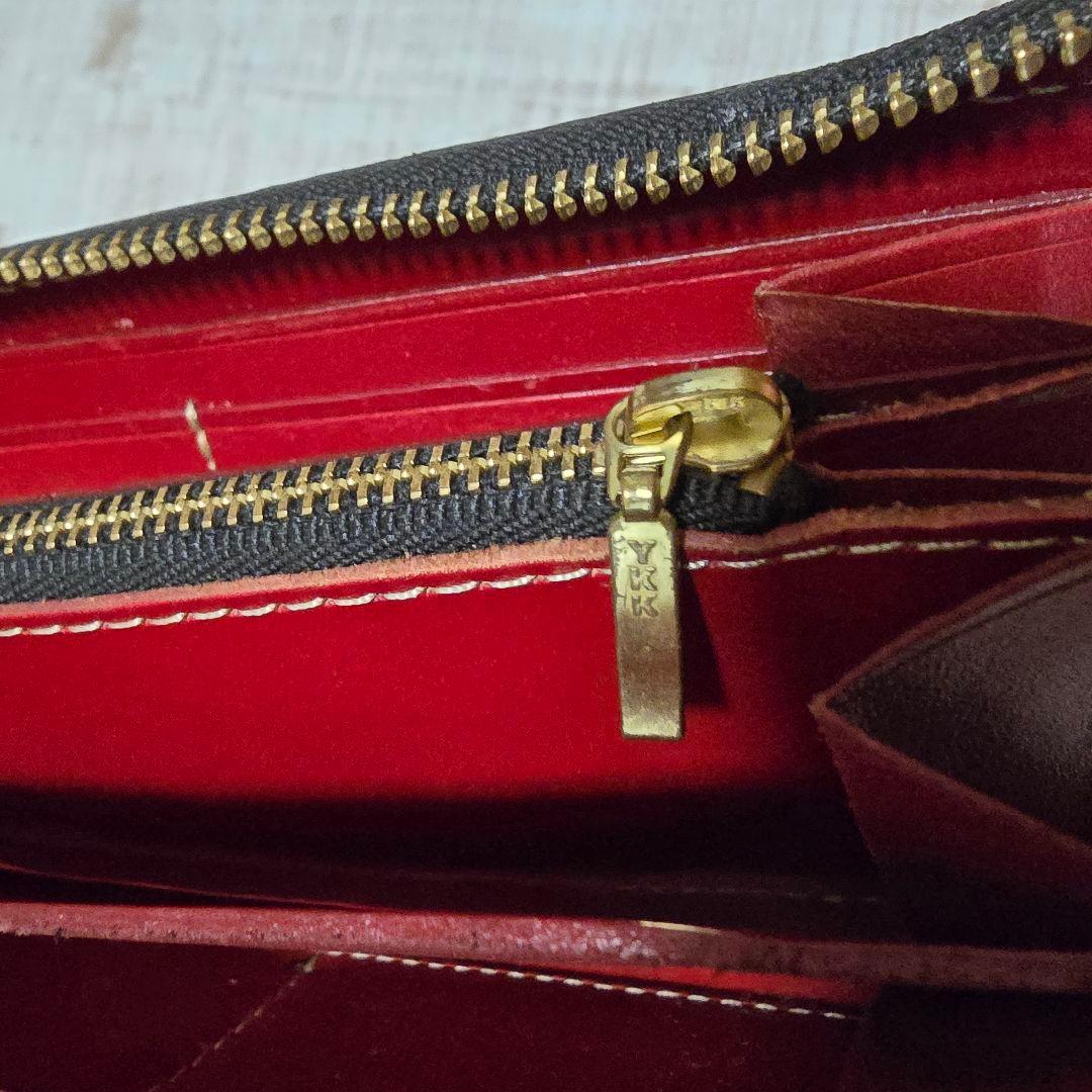 【極美品】革職人バンドメイド 長財布 極太編み込み L字型ラウンドジップ 極美品】革職人バンドメイド 長財布 極太編み込み L字型ラウンド