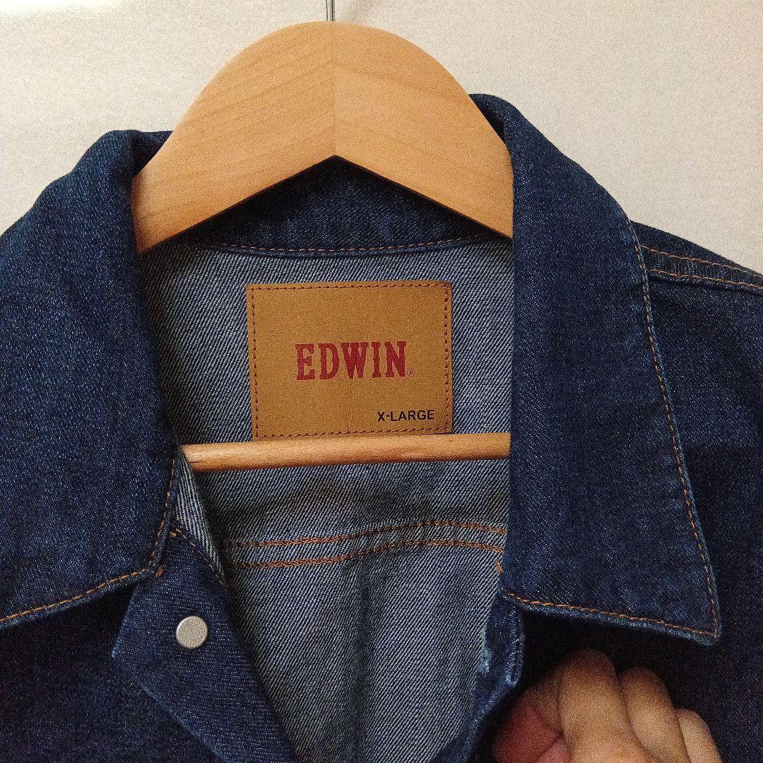 美品❇️EDWIN デニムジャケット ネイビー XLサイズ - メルカリ