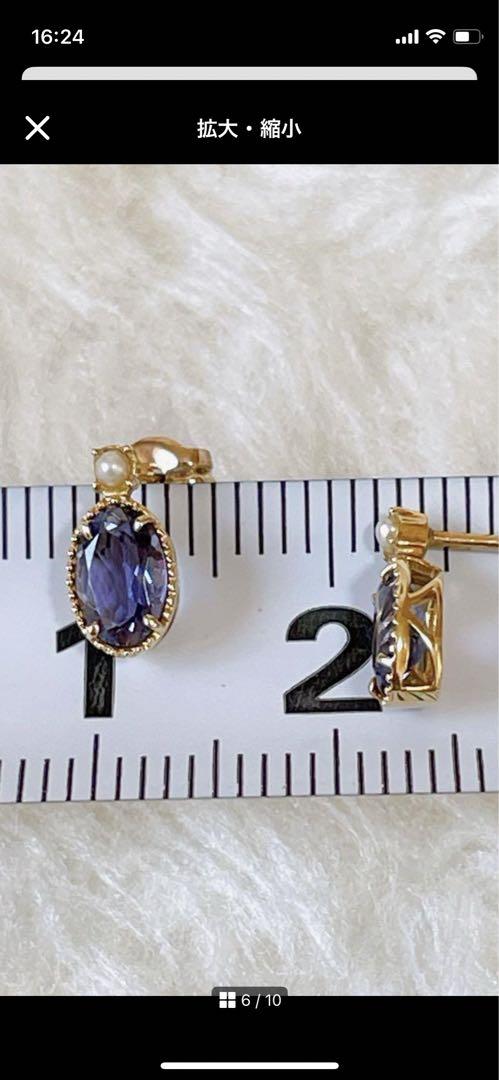 アガットk10ピアス　クォーツ