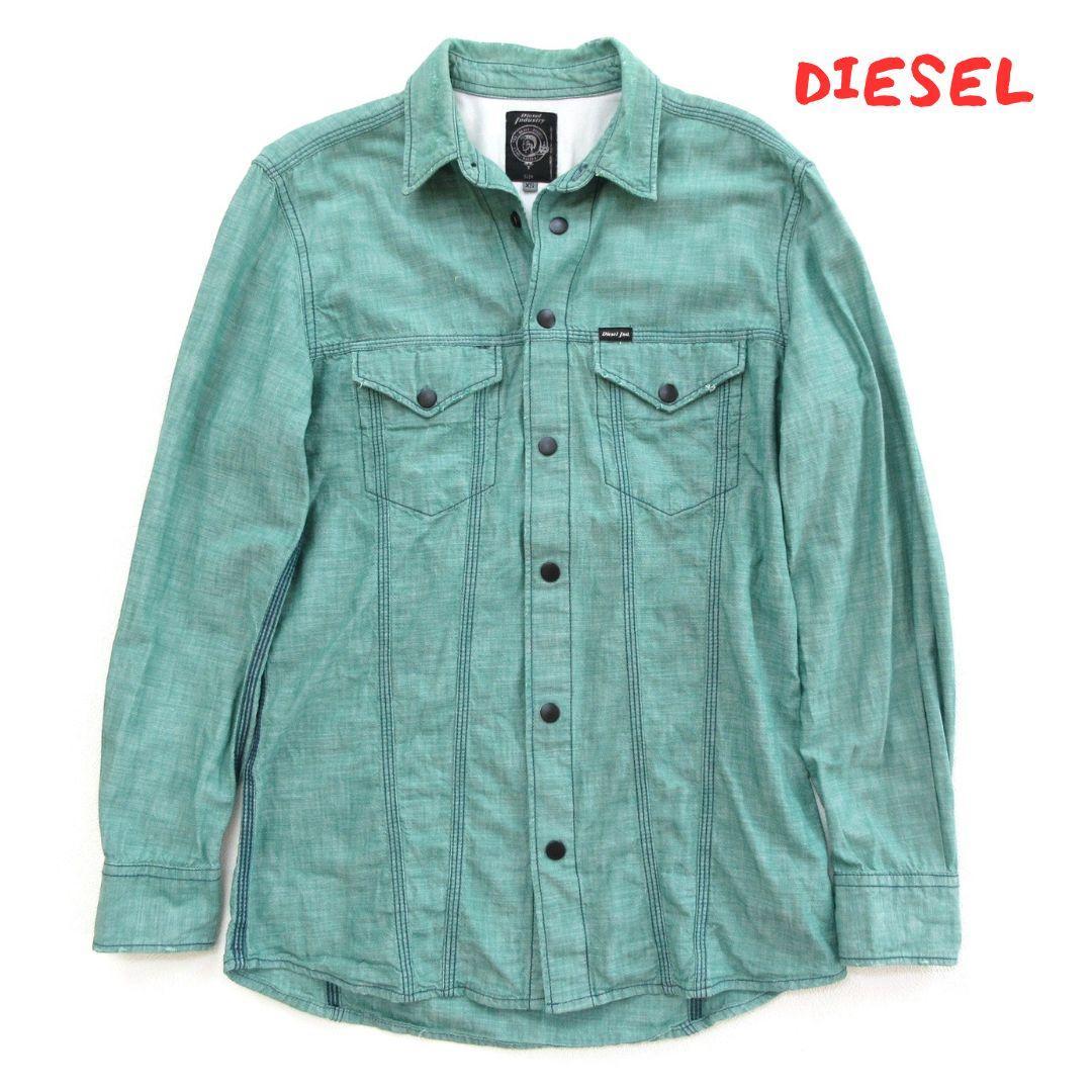 【Diesel】ディーゼル　ダメージ加工　コットン　ダンガリーシャツ　0206