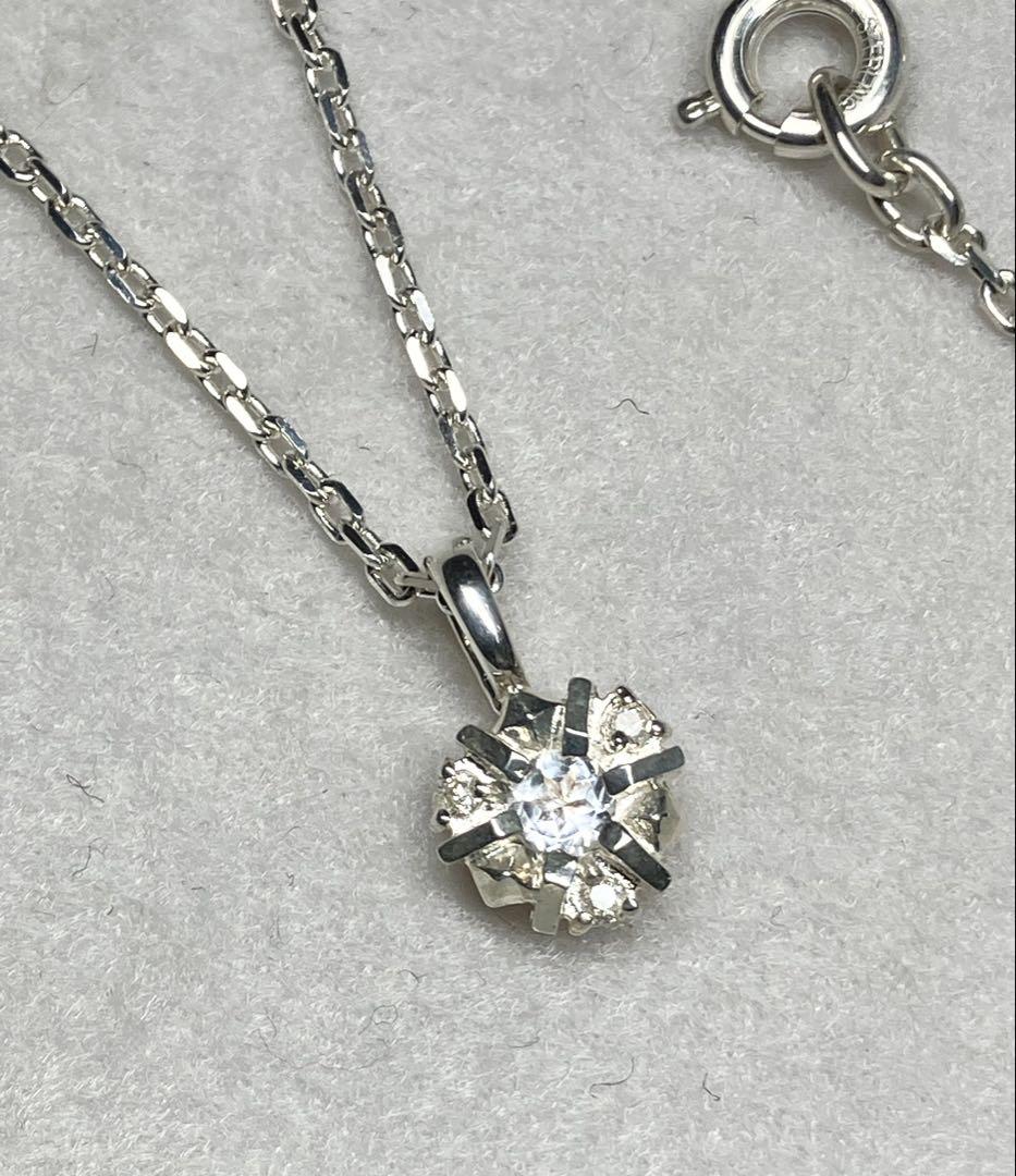 美品 ダイヤモンド（0.08ct）SV925 ネックレス（agete）