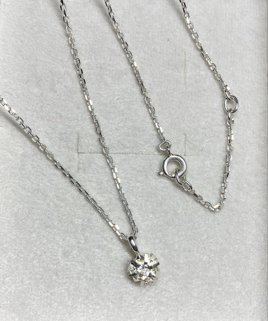 美品 ダイヤモンド（0.08ct）SV925 ネックレス（agete）