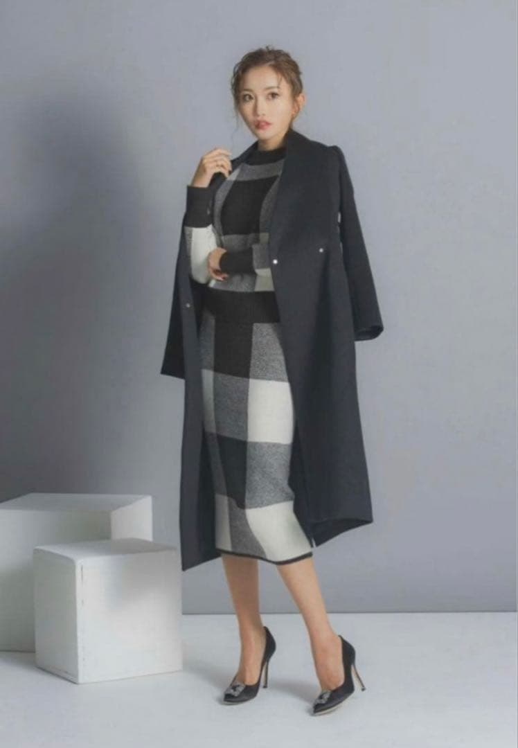 sheller ブロックチェックニット スカート SIZE eimy istoire