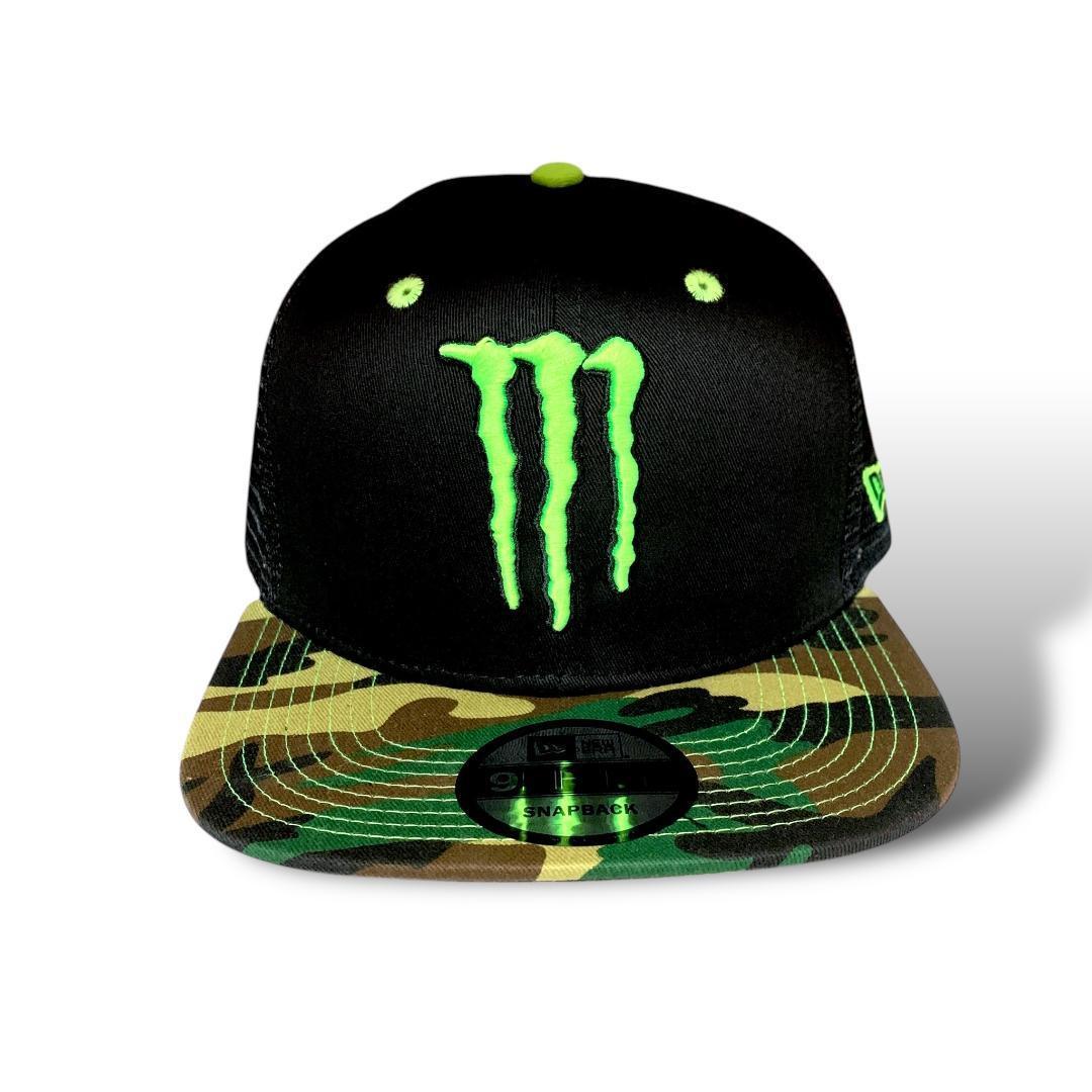 【MONSTER & NEW ERA】迷彩 メッシュ スナップバック キャップ