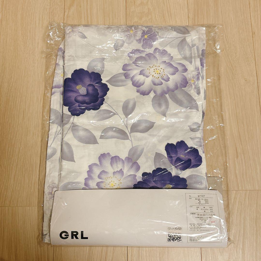 【新品未開封品】GRL 浴衣（帯、作り帯、下駄、皺加工兵児帯）5点セット