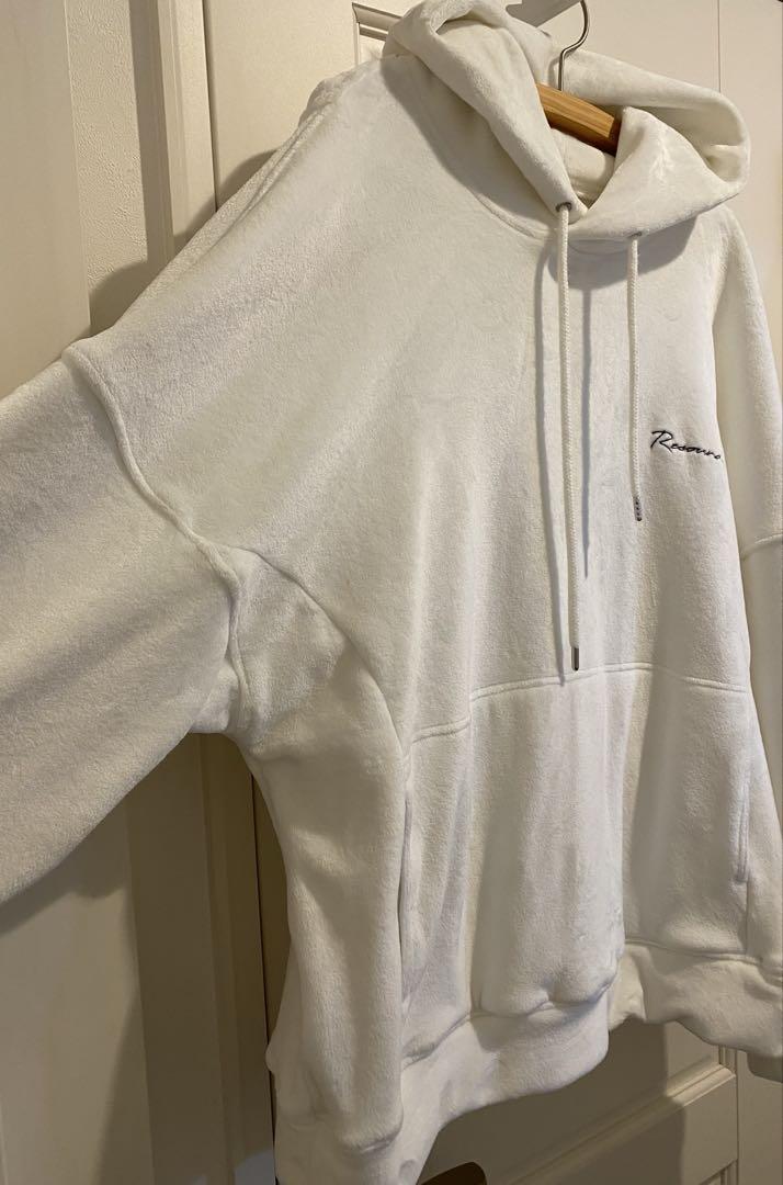 美品 RESOUND CLOTHING ベロアフリースパーカー ホワイト