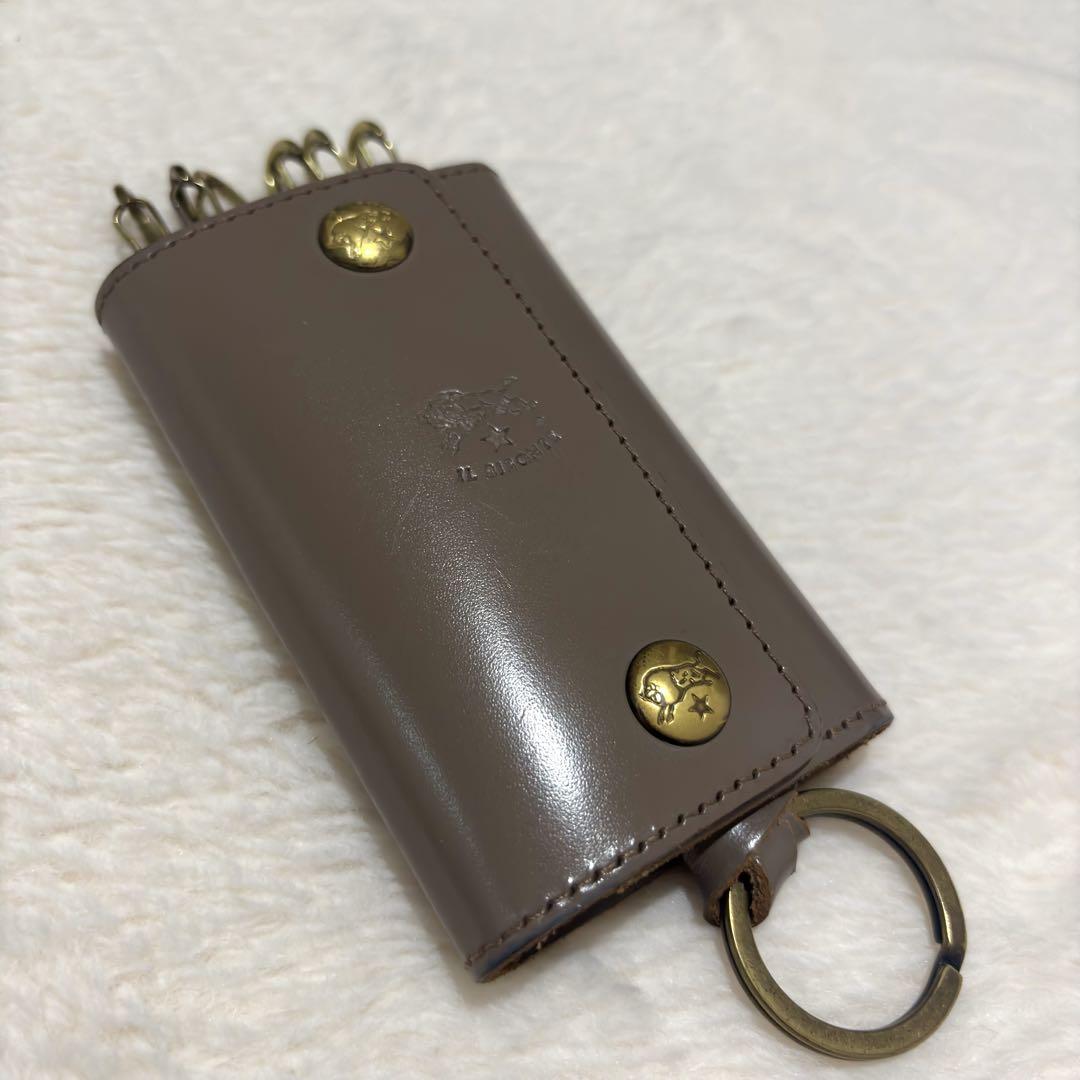 IL BISONTE キーケース 本革 6連 グレージュ 男女兼用 イタリア製