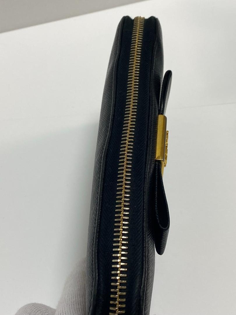 国産 期間限定 USED PRADA プラダ ラウンドファスナー長財布 リボン oajmF-m65044888925 品質保証2022