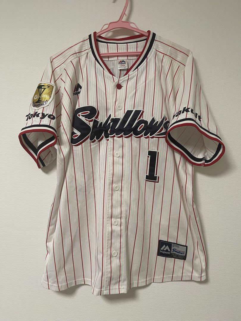 ヤクルトスワローズ　山田哲人　ユニフォーム　つば九郎 ヤクルトスワローズ 山田哲人 ユニフォーム 優勝ワッペン つば