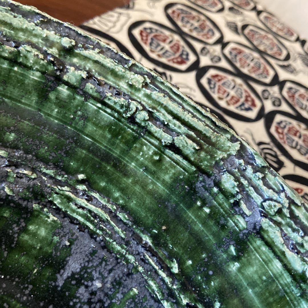 工芸品 大鉢 織部焼 美濃焼 作家 時代物 器 飾り皿