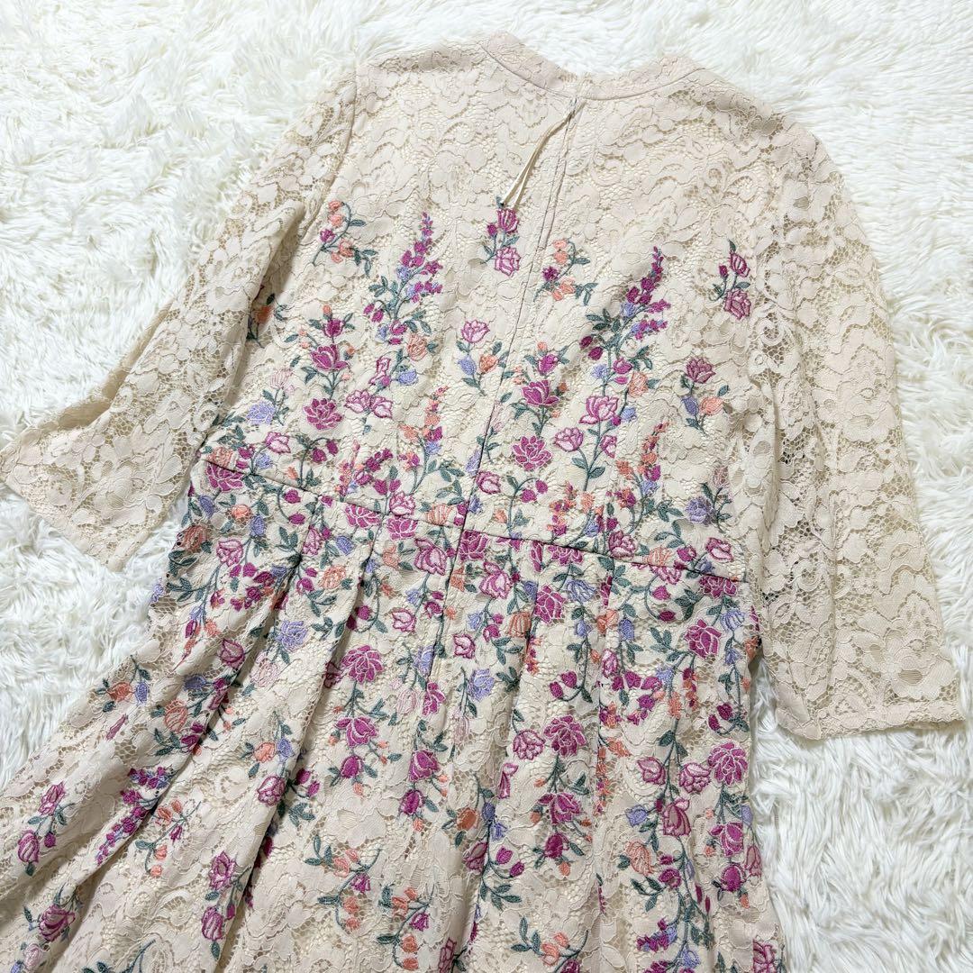 大きいサイズ46✨ローズティアラジュエル 刺繍ワンピース 花柄 レース 3XL