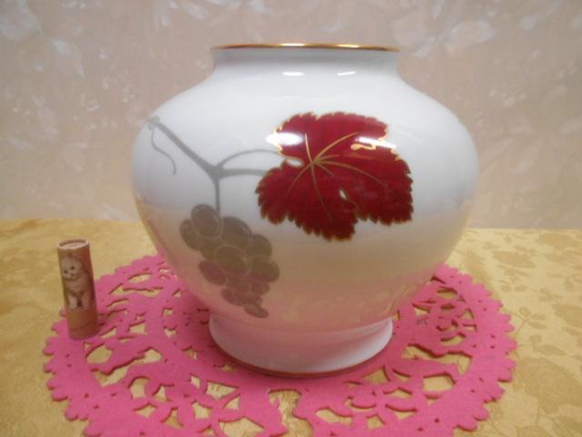 大倉陶園　金縁　花瓶　葡萄♪　美品