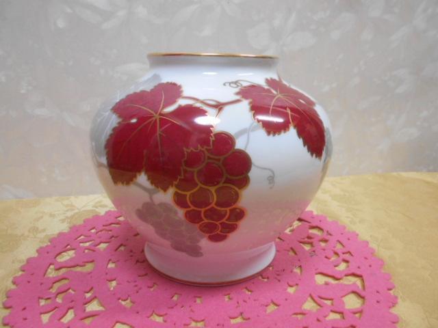 大倉陶園　金縁　花瓶　葡萄♪　美品