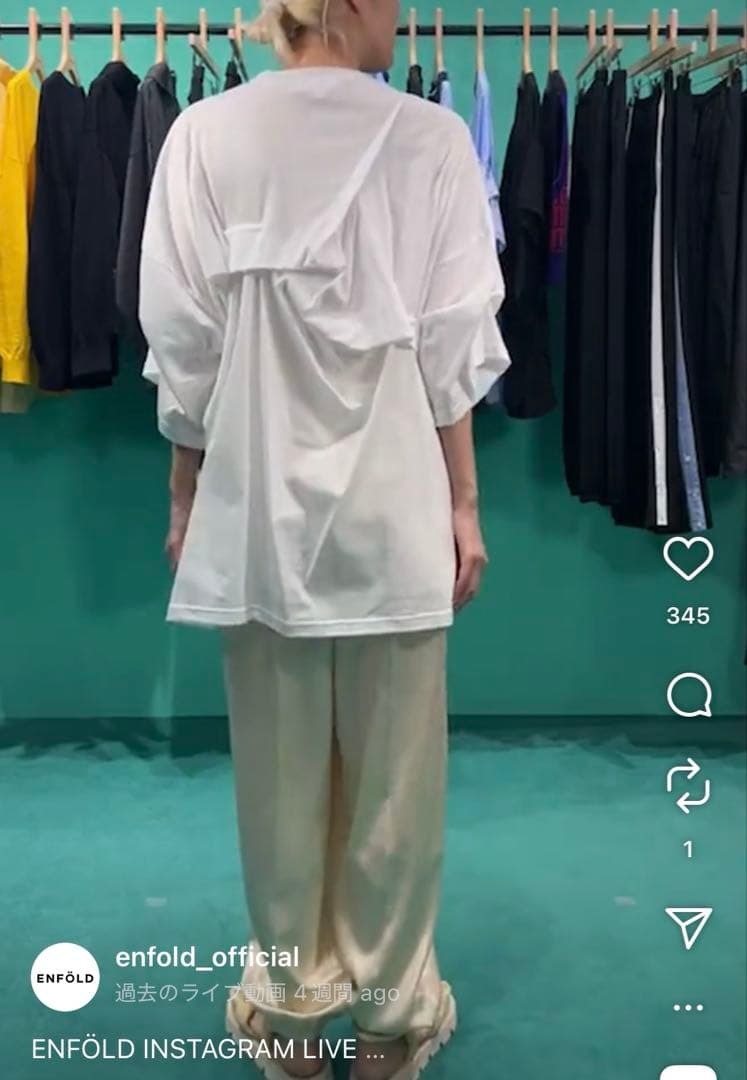 即完売　新品　エンフォルド　TUCK T-SHIRT enfold