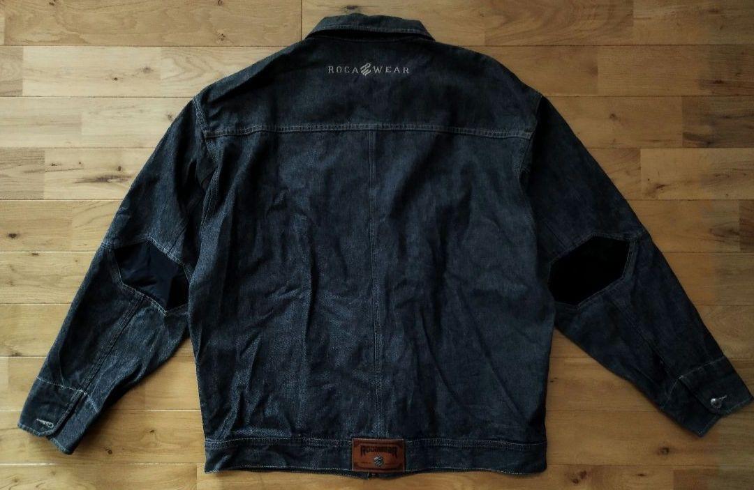 ROCA WEAR ロカウェア デニムジャケット Gジャン 黒 XLヒップホップ 0cb94262e7d1a7b00908224126a417