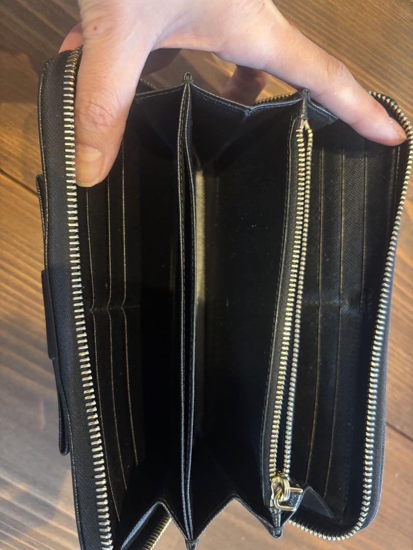 正規品　プラダ　リボン　ラウンド　ファスナー　長財布