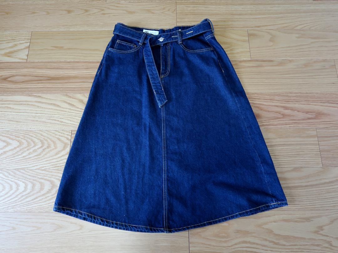 未使用■ZARA■大きいサイズXL~■2025年購入・デニムのフレアースカート